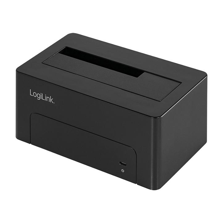 Docking Station LogiLink QP0027, USB 3.1 Gen 2, SATA, HDD/SSD 2,5" dhe 3,5", 10Gbps - Zezë