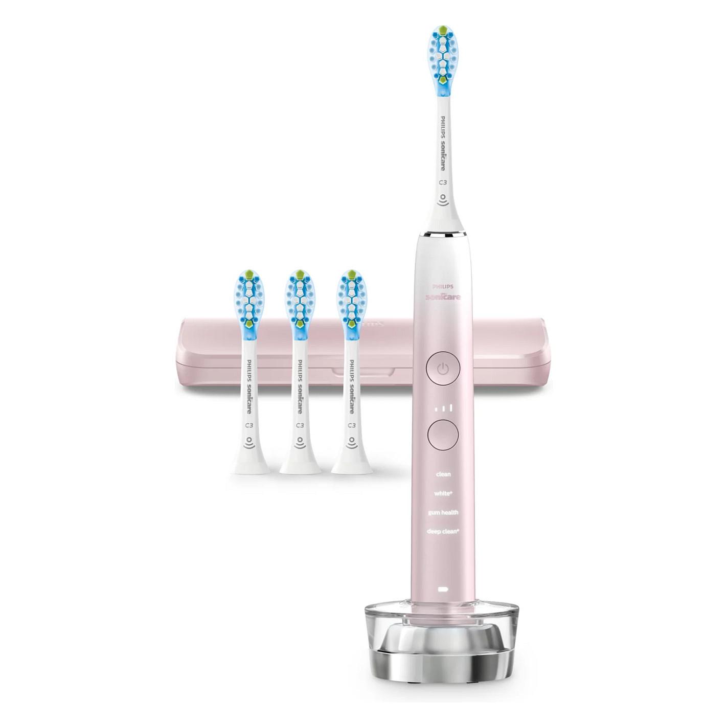 Furçë Dhëmbësh Elektrike Philips Sonicare DiamondClean 9000, Bluetooth, 4 Programe Pastrimi – Rozë , Bardhë