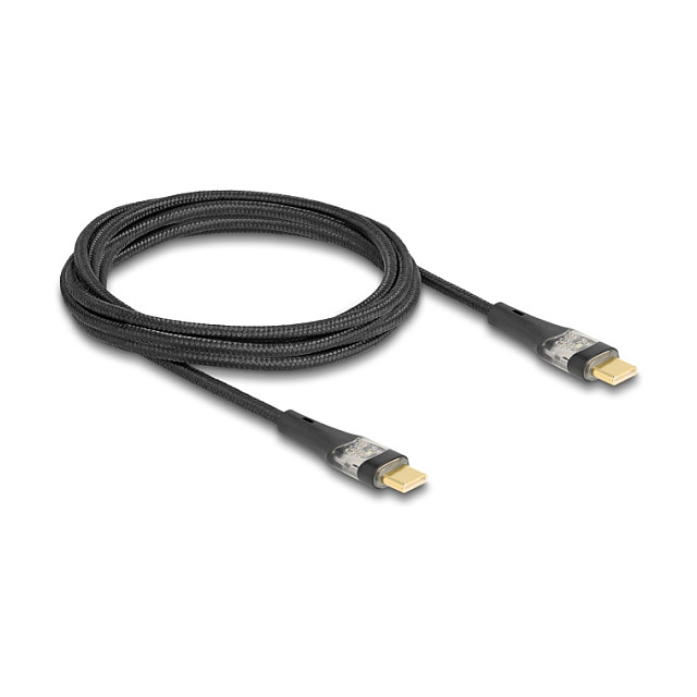 Kabllo USB DELOCK 2.0 Type-C to Type-C Transparent PD 3.0 100W 2m - 1