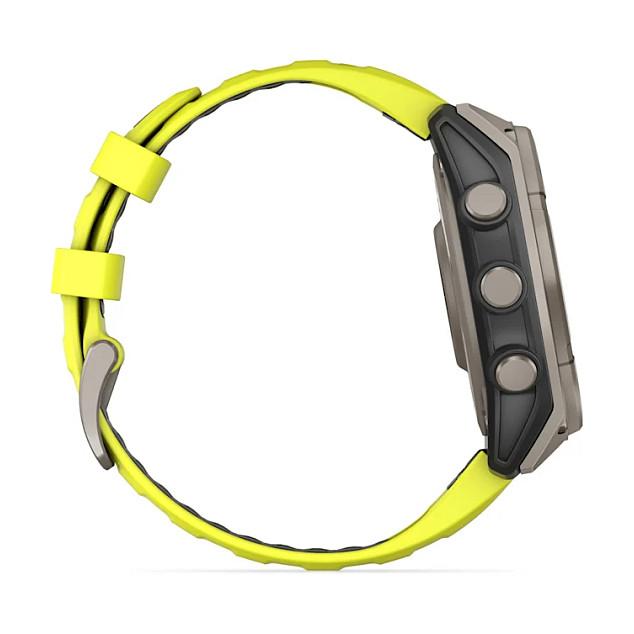 Orë e mençur Garmin fēnix 8 Solar Sapphire, 47mm, MIP 1.3", GPS Multi-Band, 32GB, Titanium - Verdhë/Hiri - 5