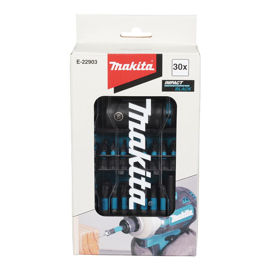 Set Morsash dhe Maja për Vidator Makita E-22903 Impact Black, 30 Pjesë, 1/4", Kuti Plastike - Zezë - 4