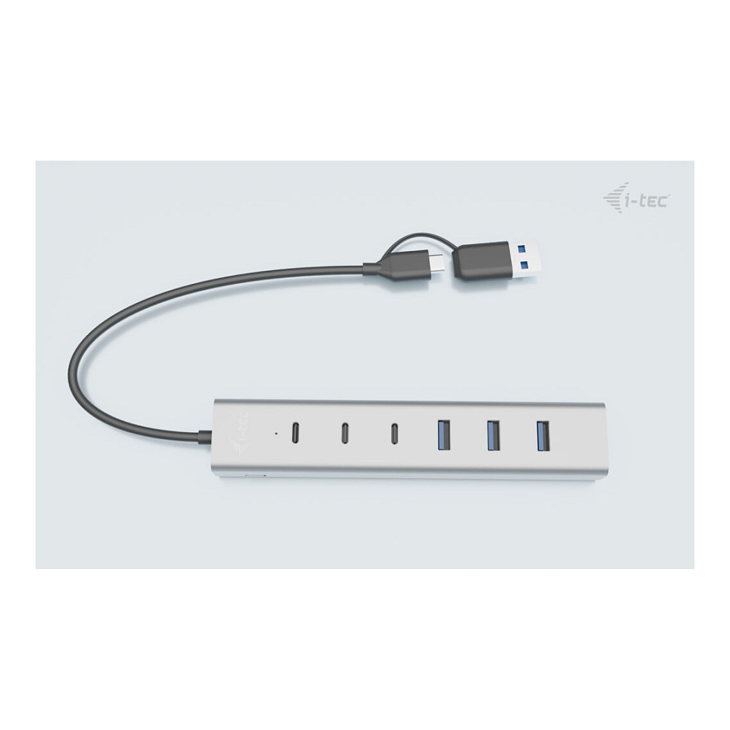 Hub I-TEC USB-C / USB-A / 7 Porta / 3x USB-C 3.2 Gen 1 / 4x USB-A 3.2 Gen 1 - Metalik - 2