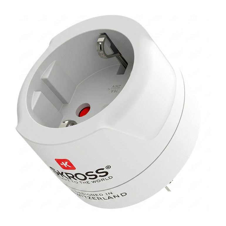 Adapter Udhëtimi SKROSS Country Adapter / Type C & F në Type B / 15A / 100-250V – Bardhë