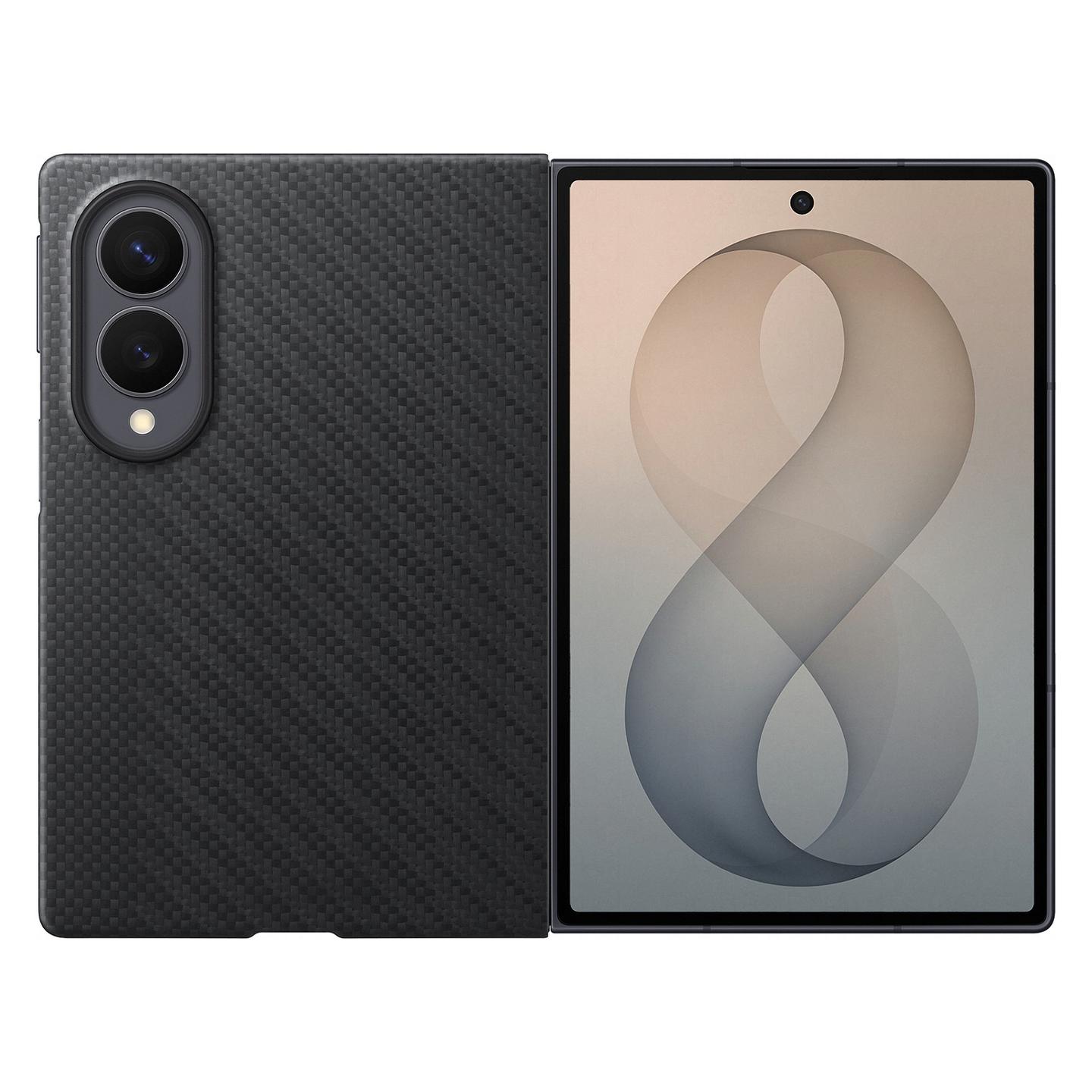 Case për Telefon Samsung Carbon Magnet, Galaxy Z Fold8, Aramid, Magnetik, Karikim Wireless - Zezë