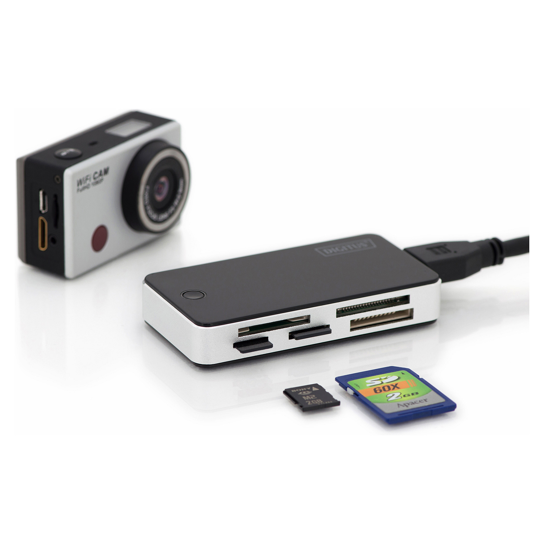 Kabllo USB Lexues kartash DIGITUS USB 3.0 / i jashtëm - Zezë/Argjend - 6