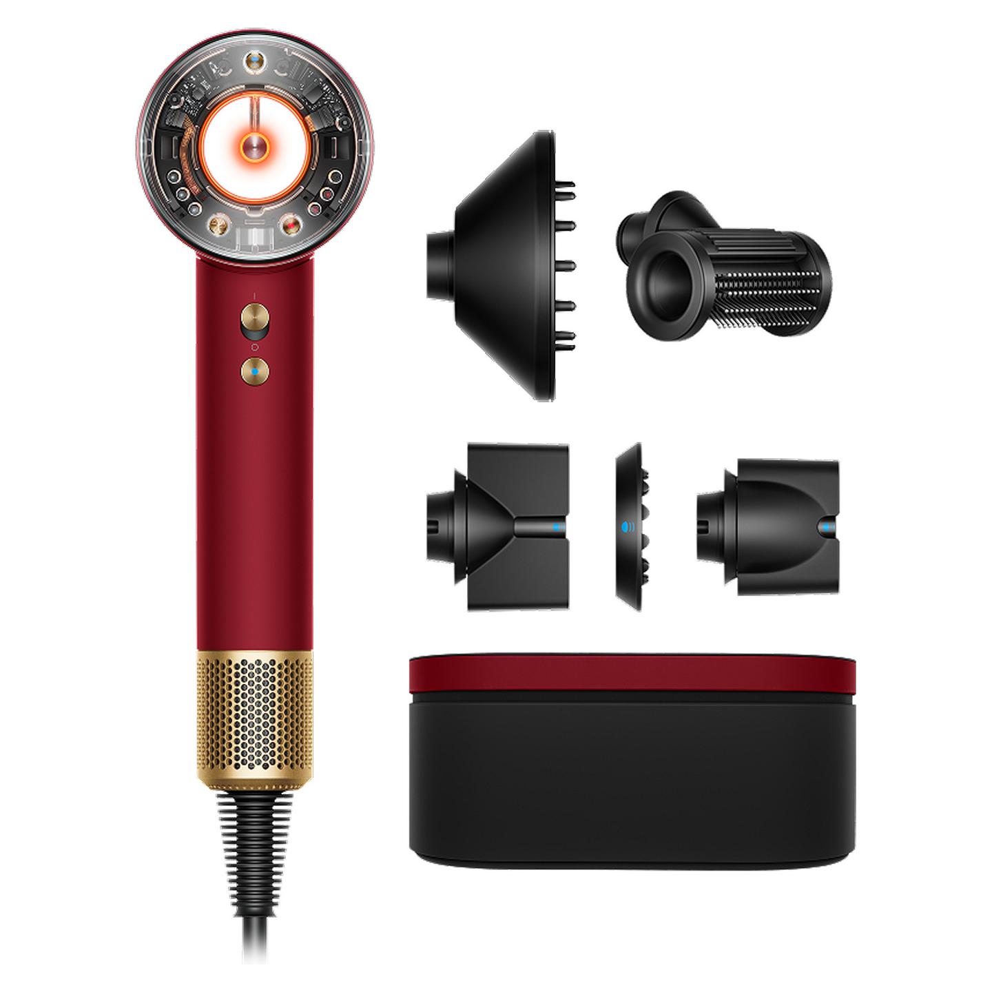 Tharëse për Flokë Dyson Supersonic Nural HD16, 1600W, 3 Shpejtësi, 4 Temperatura, Jonizues, Sensor Nural - Kuqe, Ari
