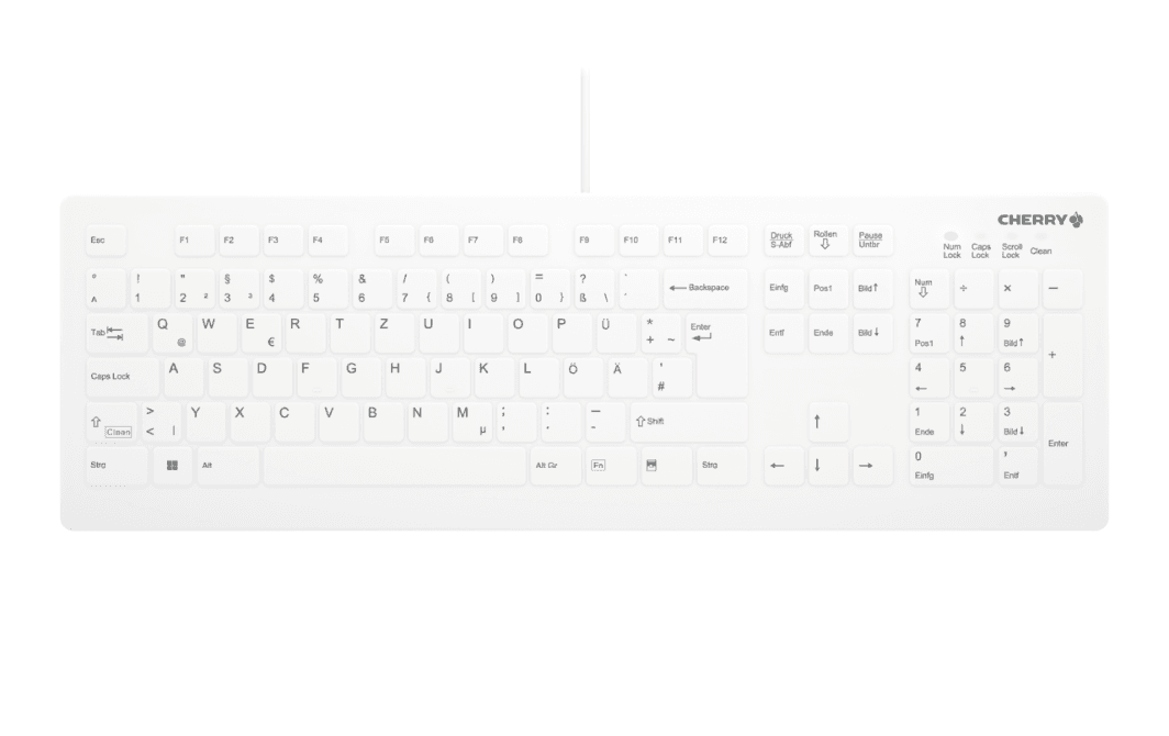 Tastierë me Kabllo CHERRY ACTIVE KEY MTA AK-C8112, Membranë Silikoni, Full Size, Higjienike, USB - Bardhë