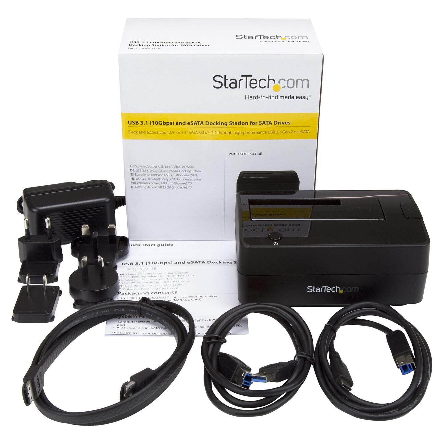 Docking Station për HDD/SSD StarTech.com SDOCKU313E , 1 Bay , 2.5"/3.5" , SATA III , USB 3.1 Gen 2 , 10Gbps , eSATA - Zezë - 7