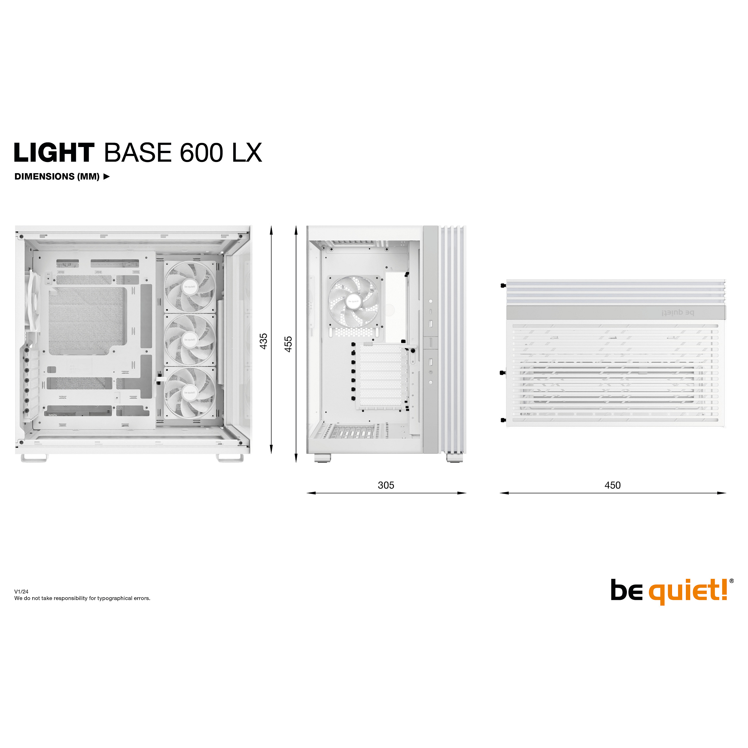 Kasë Be Quiet! Light Base 600 LX -Bardhë - 10