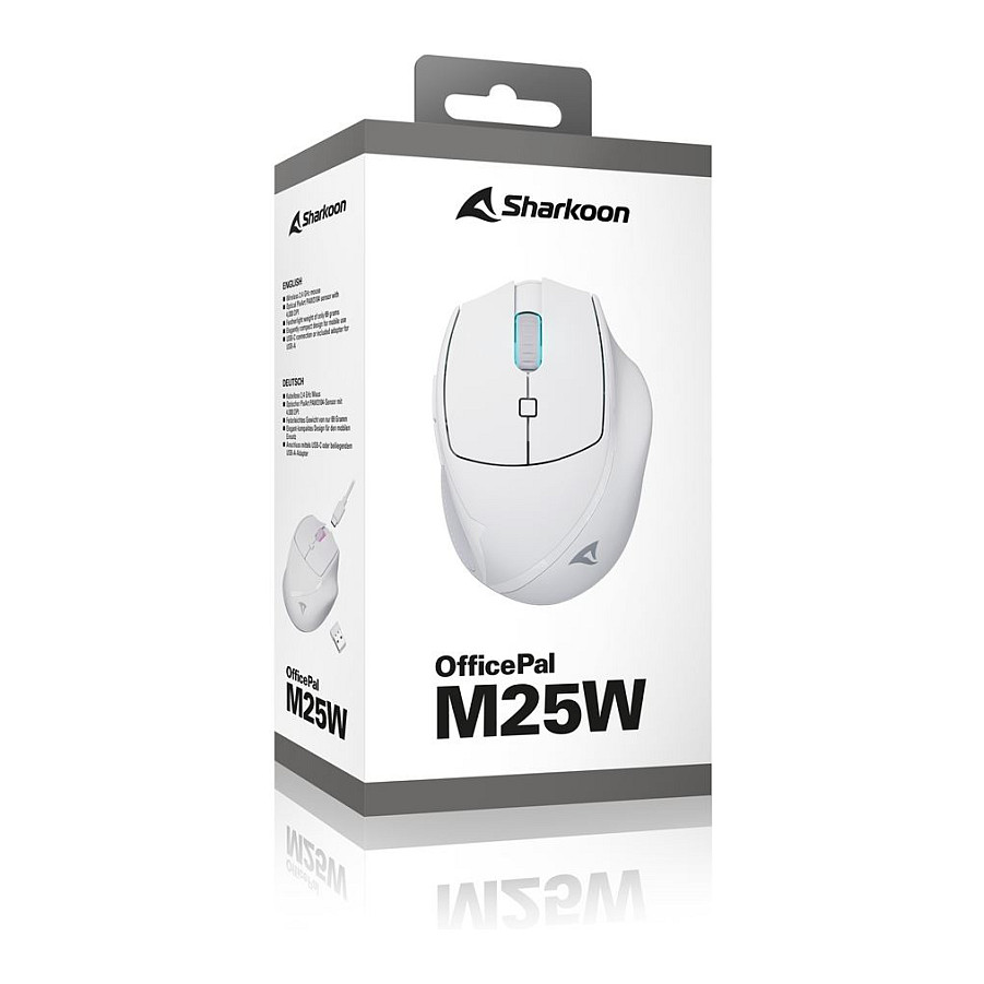 Maus pa Kabllo Sharkoon OfficePal M25W – Bardhë - 8