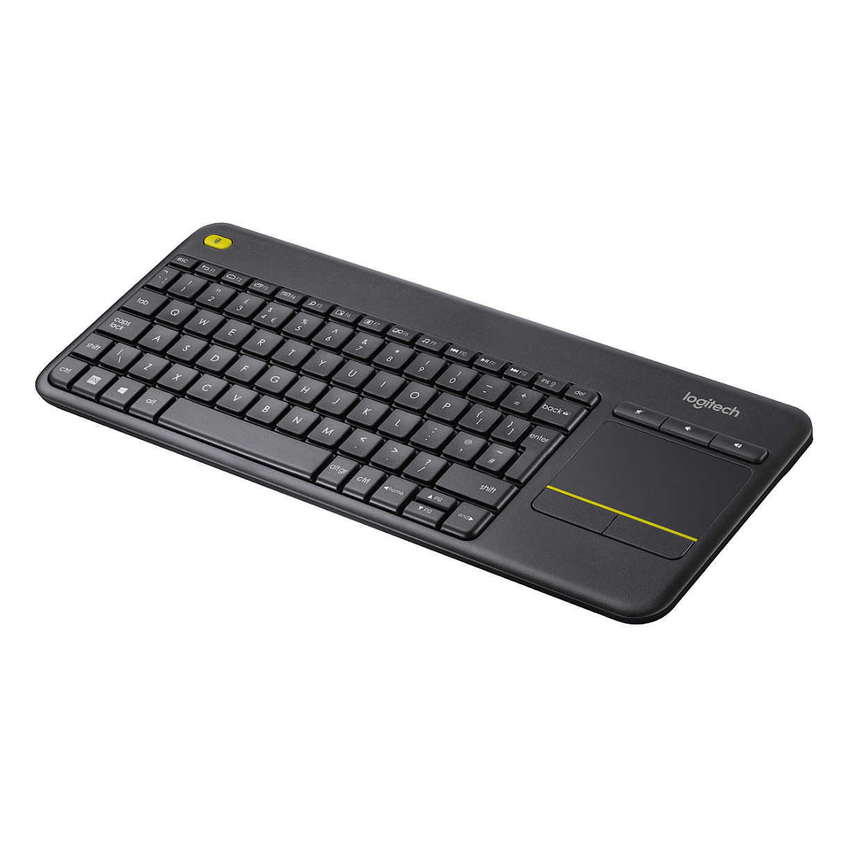 Tastierë Pa kabllo Logitech K400 Plus / Mini / QWERTY UK / 2.4 GHz / USB Receiver / Touchpad i integruar - Zezë