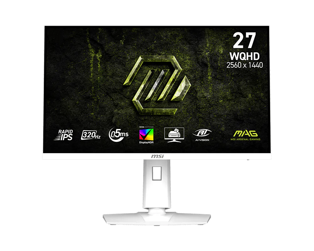 Monitor Gaming MSI MAG 274QRFW X32 / 27" / QHD Rapid IPS / 320Hz / 0.5ms / HDMI+DisplayPort - Bardhë