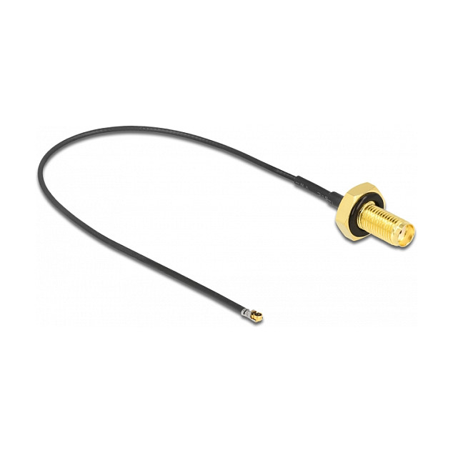 DELOCK SMA Female to MHF4L LK Male 1.37 RF Cable 20cm – Internal WiFi LTE Antenna Adapter - 1