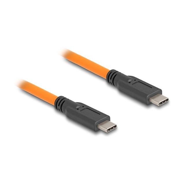 Kabllo USB DeLOCK 87959 / USB-C në USB-C / USB 5 Gbit/s / Power Delivery 100W / Tethered Shooting / 1 m - Portokalli - 2