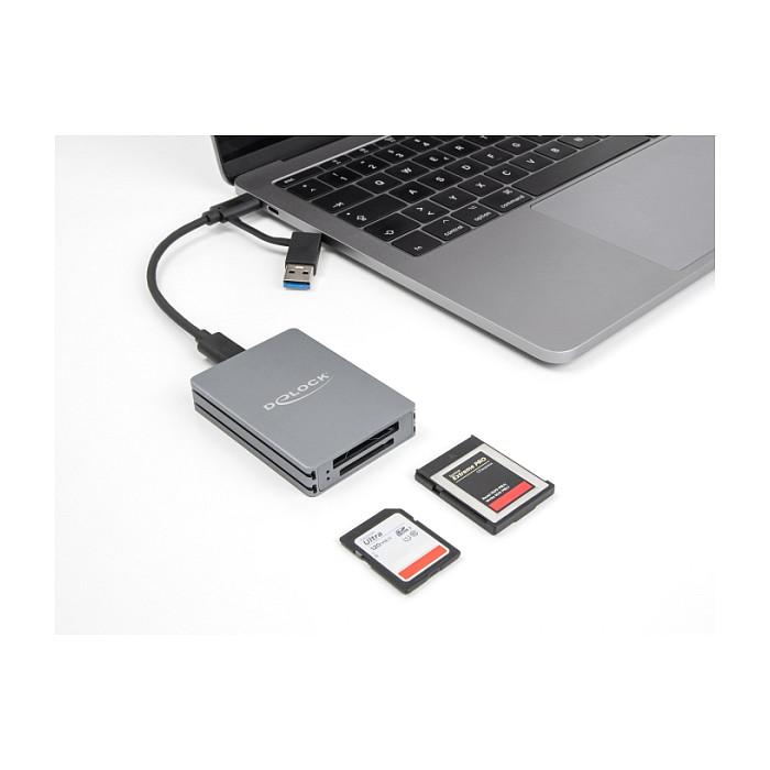 Lexues Kartelash DeLOCK 91011 , SD , CFexpress Type B , USB-C , USB 10Gbps , UHS-II , NVMe - Gri - 4