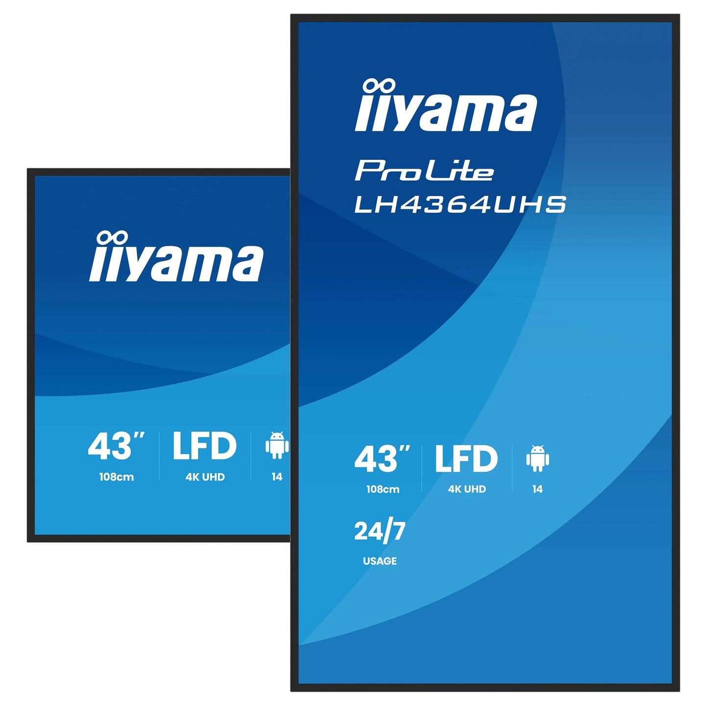 Digital Signage, iiyama ProLite LH4364UHS-B1AG, 43", 4K UHD, VA, Android 14, Wi-Fi, 2xHDMI, USB-C - Zezë - 5