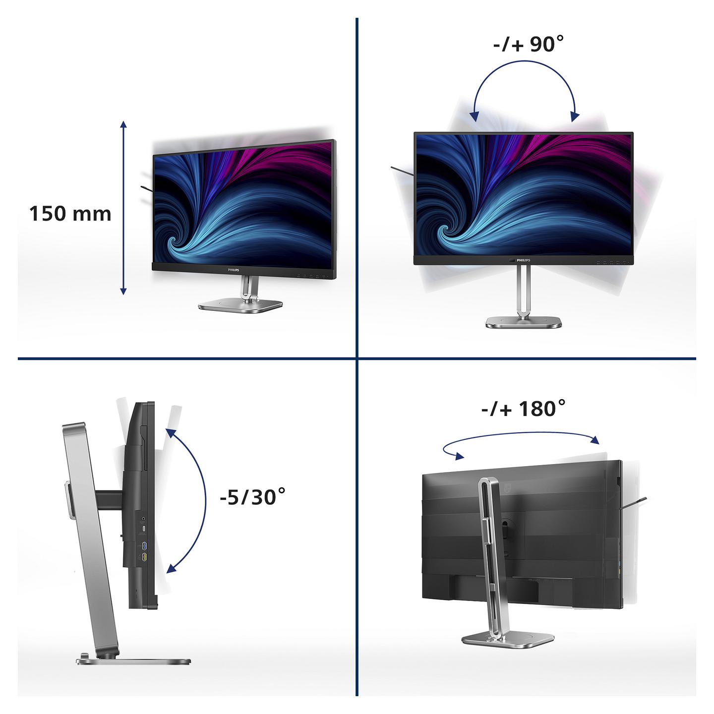Monitor Philips 27B2U4601 / 27" / QHD IPS / 120Hz / 4ms / HDMI+DisplayPort+USB-C - Hiri - 5