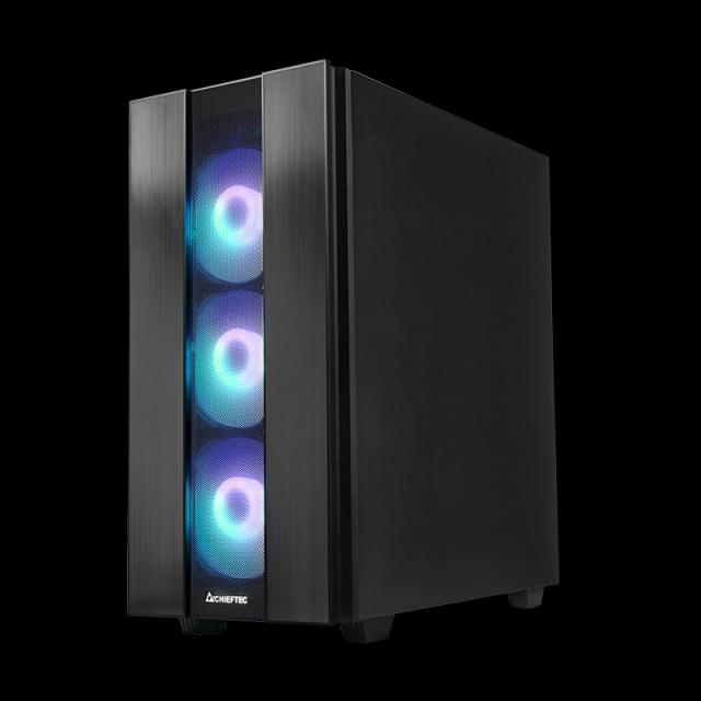 Kasë Chieftec Hunter 2, Mid-Tower, ATX, 4x120mm A-RGB, Xham i Temperuar, USB Type-C - Zezë
