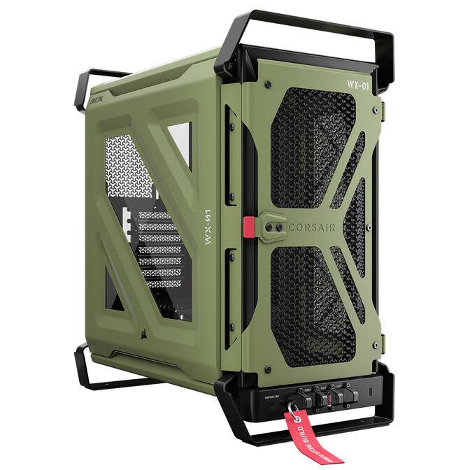 Kasë Corsair WARTHOG Performance, Mid Tower, E-ATX, ATX, Micro-ATX, Mini-ITX, Xham i Temperuar, Mbështetje për 13 Ventilatorë, USB-C, USB-A - Gjelbër