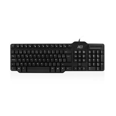 Tastierë me kabllo ACT AC5475, USB, AZERTY BE, 104 Taste, Membranë, Smart Card Reader - Zezë