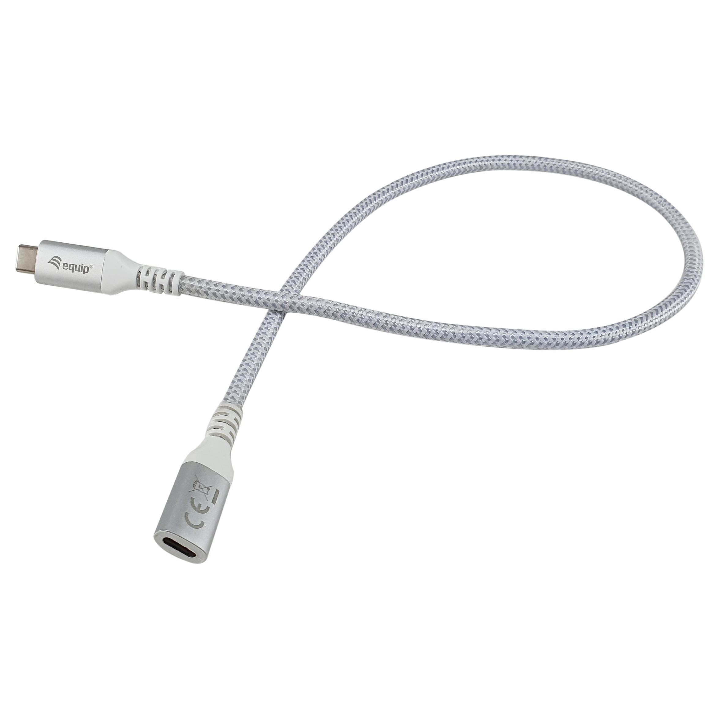 Kabllo USB / USB-C 3.2 / Equip / C–C Verl. / 1.0m / 5A / 4K60Hz - Bardhë - 1