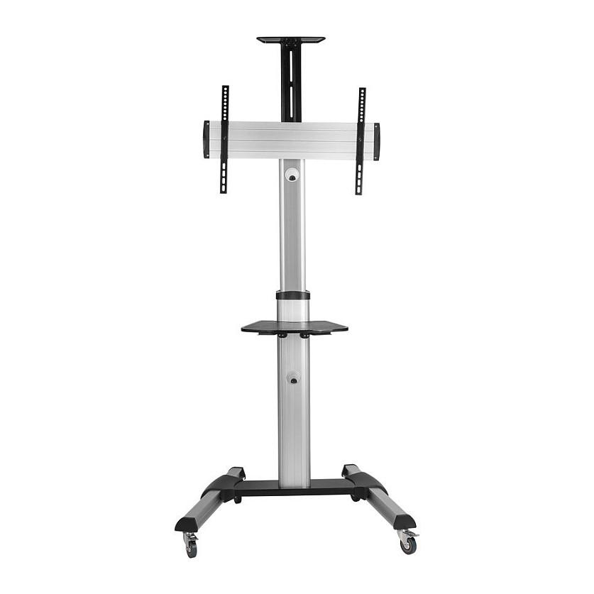 Mbajtëse për TV ROLINE / 37″–70″ / deri në 50 kg / Lartësi të Rregullueshme / e Rrotullueshme / me Rrota - Argjend - 2