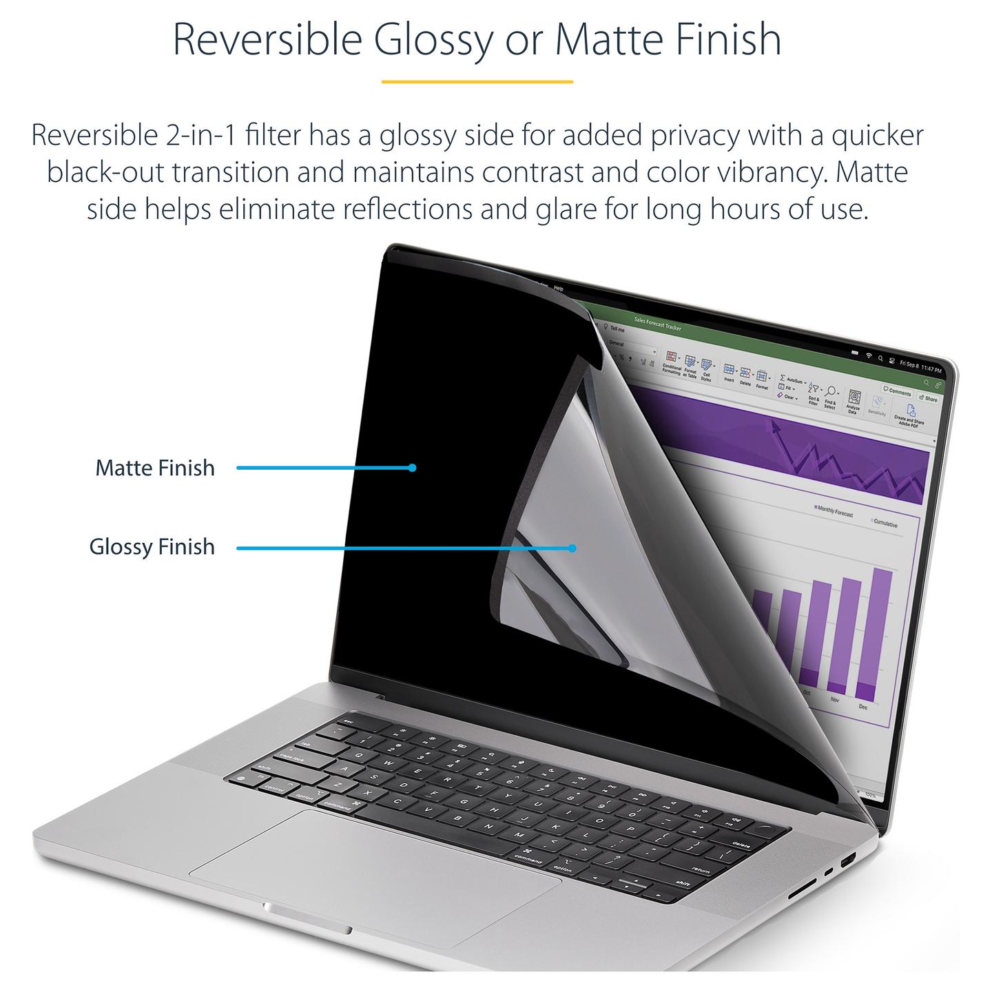 Filtër Privatësie StarTech.com 13MAM-PRIVACY-SCREEN, MacBook Air 13", 16:10, Magnetik, ±30°, Anti-Glare - Zezë - 9