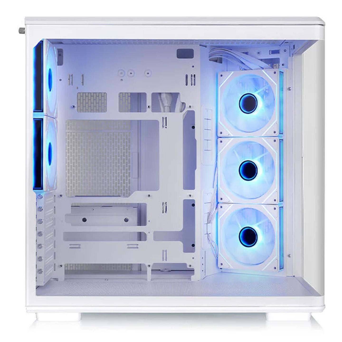 Kasë Thermaltake View 590 TG ARGB Snow, Midi Tower, ATX, xham i temperuar i lakuar, 5x 120 mm ARGB - Bardhë