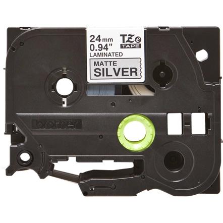 Shirit për Printer 3D Brother Colour Ribbon TZE-M951 / TZEM951 - Argjend mbi Zezë - 2