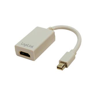 Adapter LogiLink CV0036A / Mini DisplayPort në HDMI 1.3b / Full HD 60Hz / Audio / 150mm - Bardhë