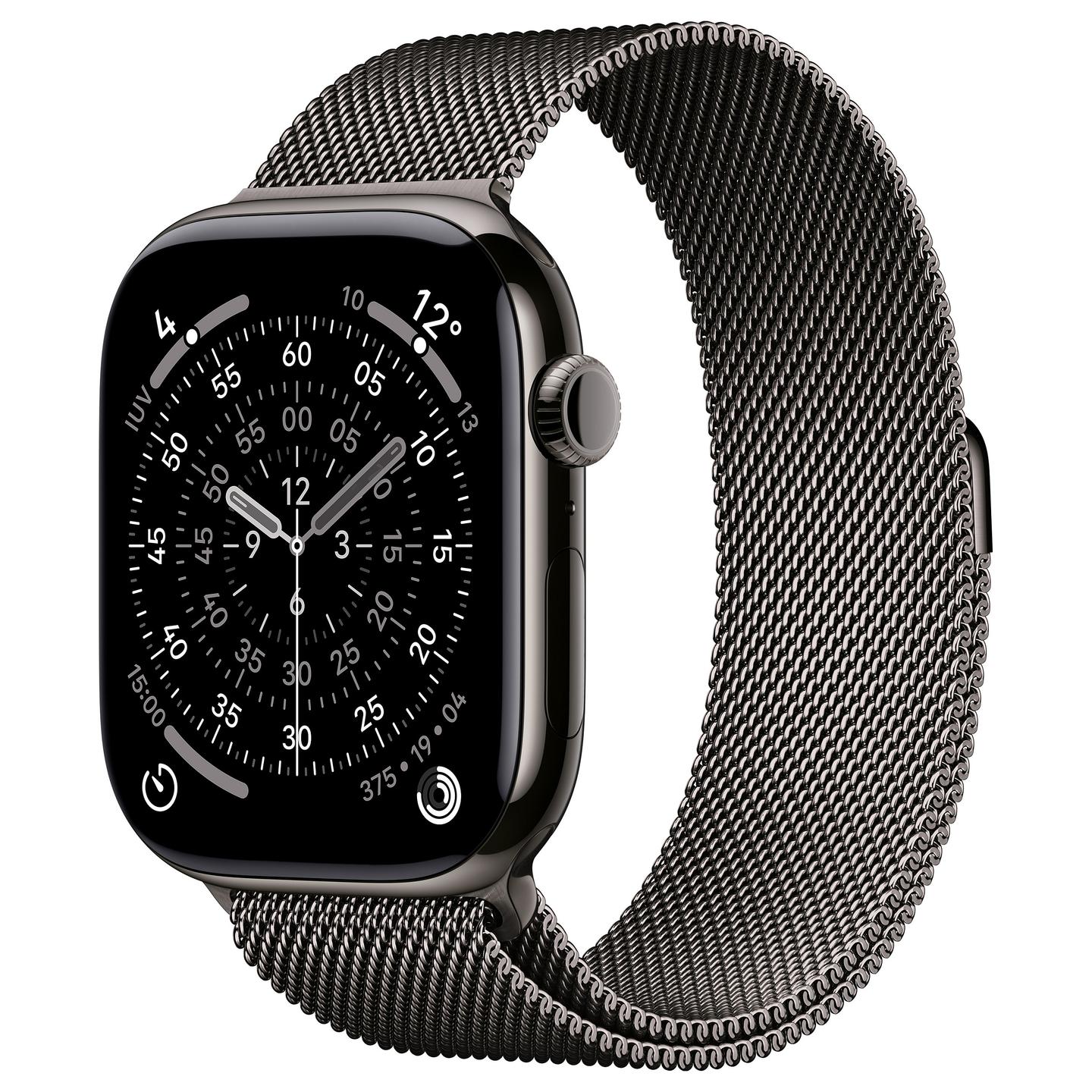 Apple Watch Series 11, 46mm, GPS + Cellular, Slate Titanium, Slate Milanese Loop - M/L