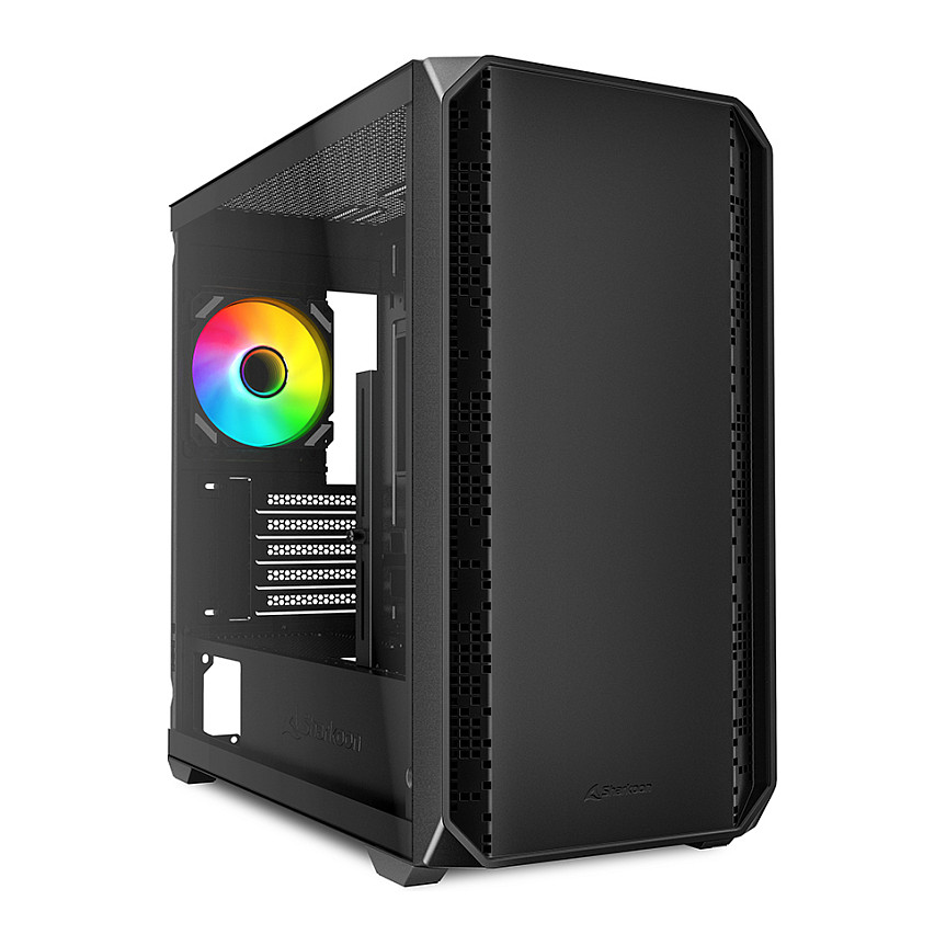 Kasë Sharkoon MK2 RGB Micro-ATX 1xGlass B- Zezë - 1
