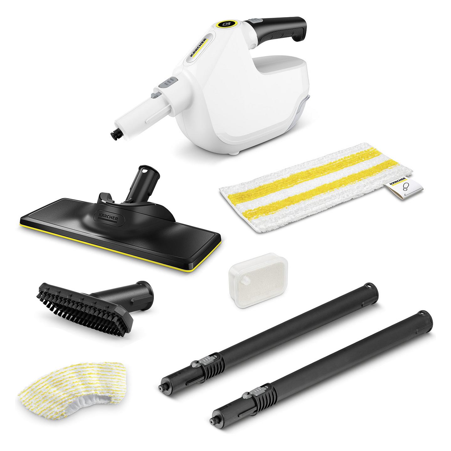 Pastrues me avull Kärcher SC 1 Multi & Up / 1300W / 3 Bar / 0.2L / 4-në-1 - Zezë/Verdhë/Bardhë