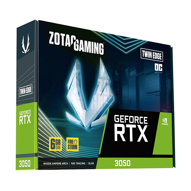 Kartë Grafike NVIDIA ZOTAC GAMING GeForce RTX 3050 Twin Edge OC / 6GB GDDR6 / PCIe 4.0 / Dual Fan - 6