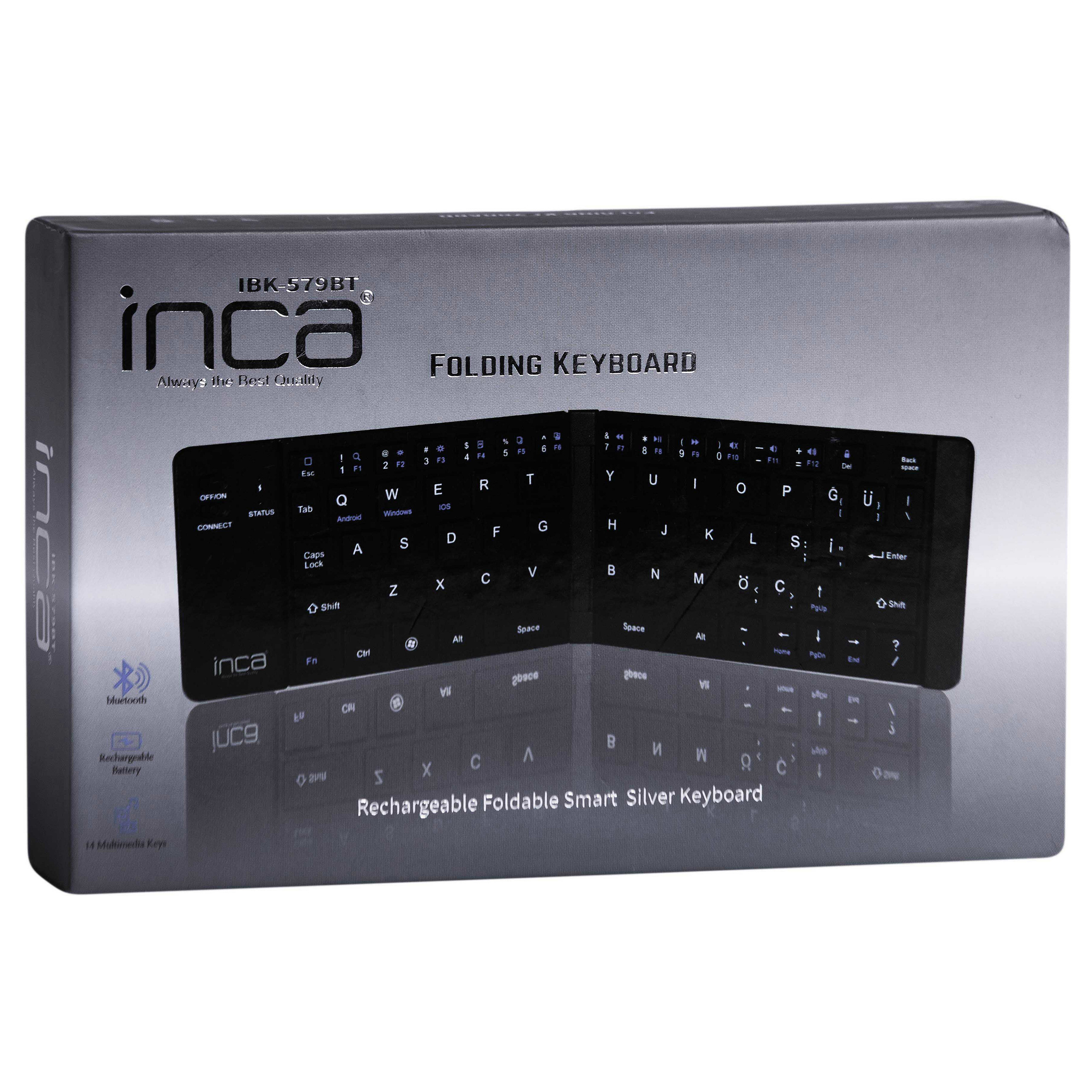 Tastierë pa Kabllo INCA IBK-579BT Mini  - Zezë - 8