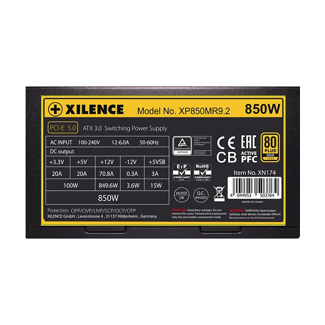 Furnizues Energjie Xilence XP850MR9.2, 850W, 80 PLUS Gold, ATX 3.1, Full Modular, PCIe 5.1, 12V-2x6 – Zezë - 4