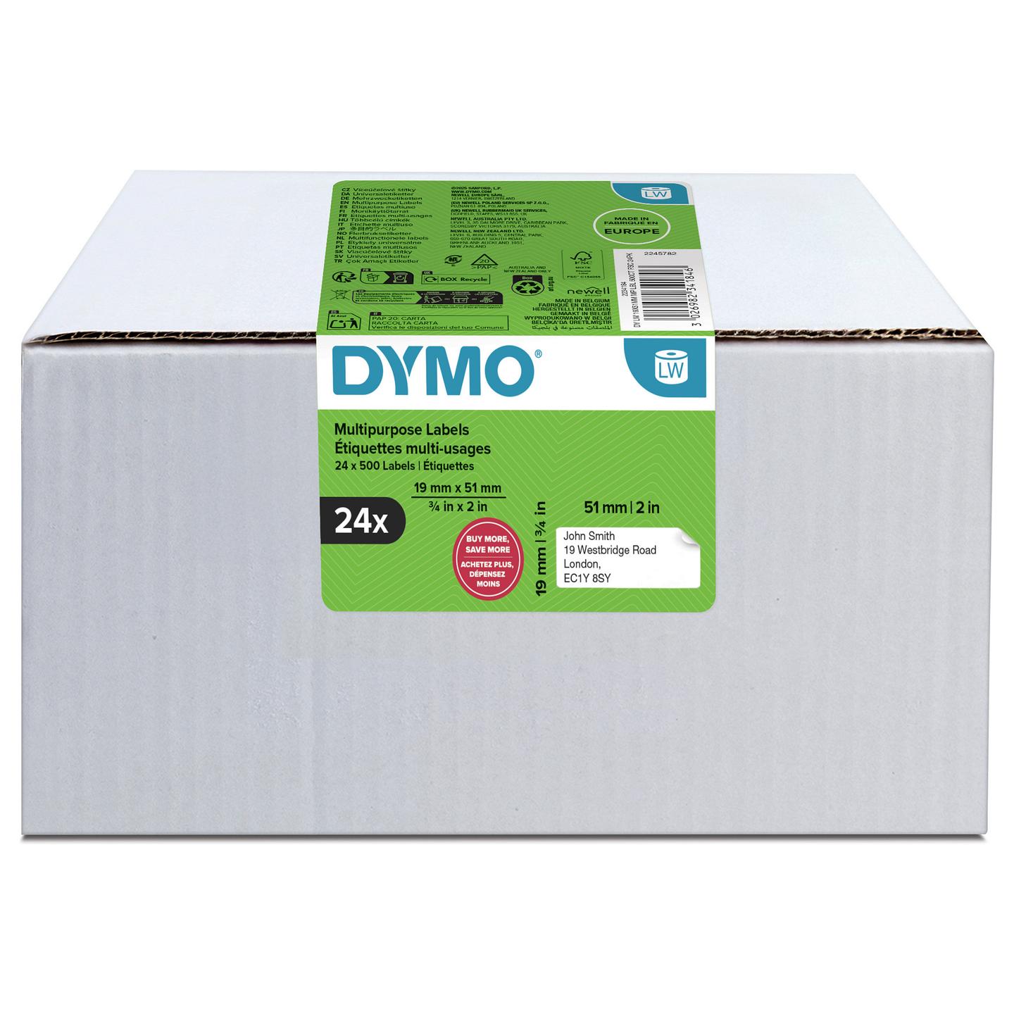 Etiketa për Printer DYMO LabelWriter / 19 mm × 51 mm / Lezë Liruese (Removable) - Bardhë