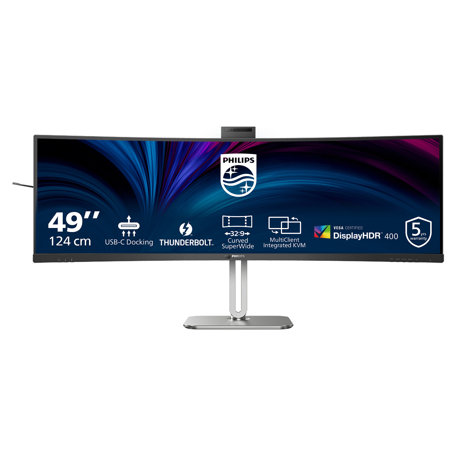 Monitor i Lakuar Philips 49B2U6903CH / 49" Dual QHD 100 Hz 4 ms VA Curved / HDMI DP USB-C / e zezë dhe hiri - 1