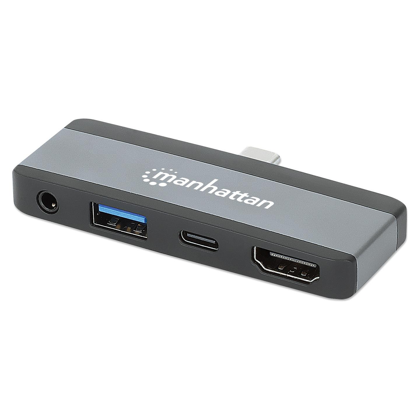 Docking Station Manhattan 190404 / 1x USB-A / 1x USB-C / HDMI / 3.5mm Audio / 100W PD – Hiri