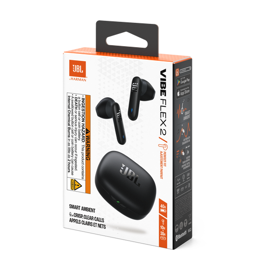 Kufje pa kabllo JBL Vibe Flex 2 / 12mm / Bluetooth 5.3 / ANC / Smart Ambient / 40H / Mikrofon / IP54 - Zezë