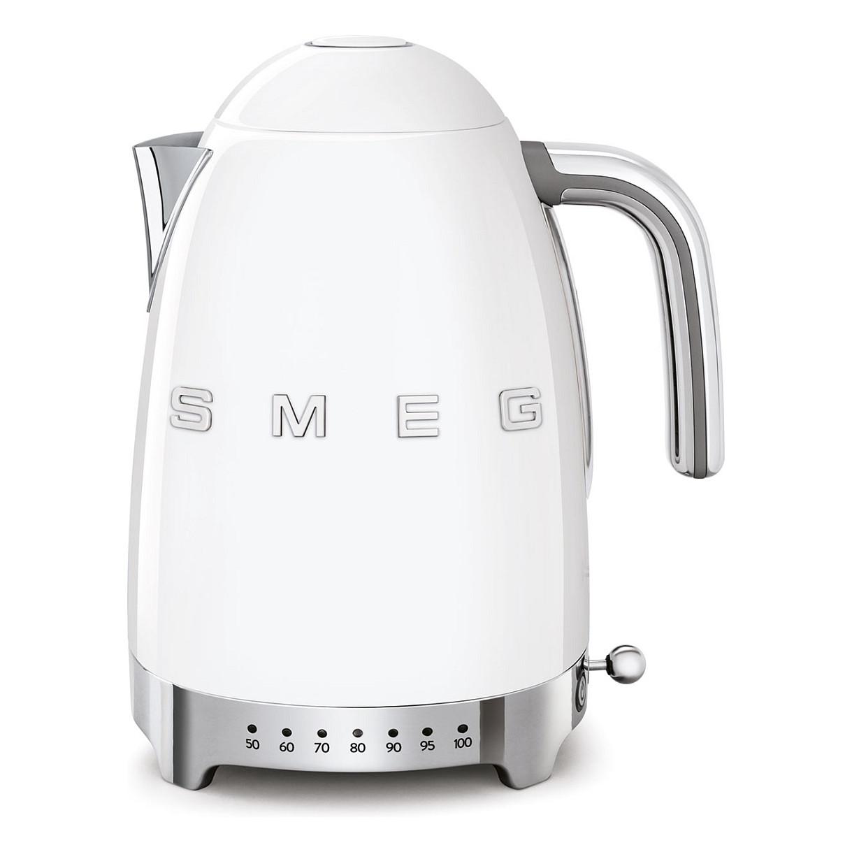 Çajnik Elektrik Smeg KLF04WHEU, 1.7L, 2400W, Temperaturë e Rregullueshme, 360° – Bardhë