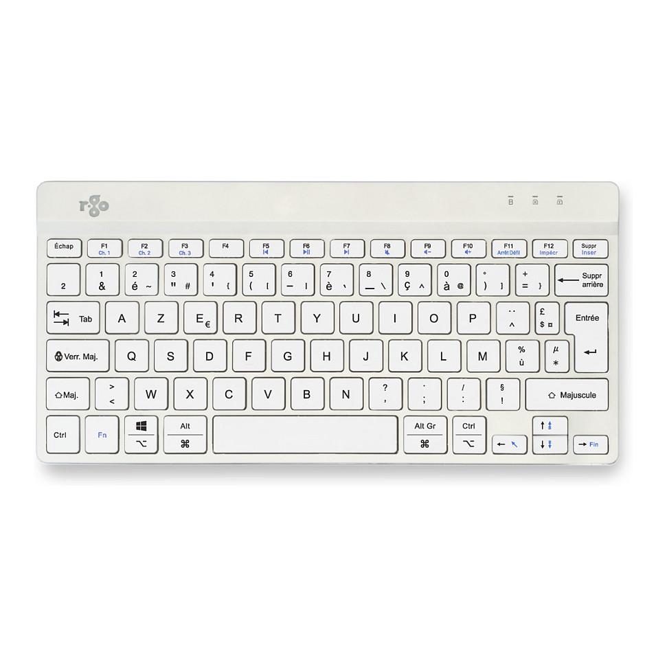 Tastierë pa kabllo R-Go Tools R-Go Compact Break / AZERTY / Scissor / Bluetooth / Mini - Bardhë - 2