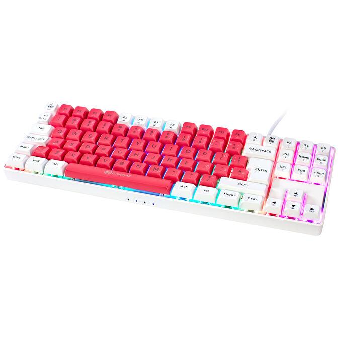 Tastierë Gaming GAMIAC TKL90G 80% / Mekanike / Kailh Red Switches / RGB / USB - Bardhë/Kuqe 