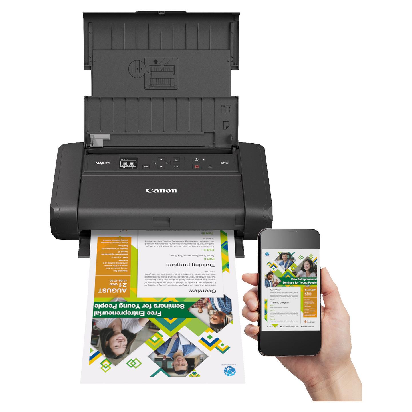 Printer Inkjet Canon MAXIFY BX110 / A4 / 4800 × 1200 DPI / 9 ipm / 5.5 ipm / Wi-Fi / USB-C / Bateri - Zezë - 13