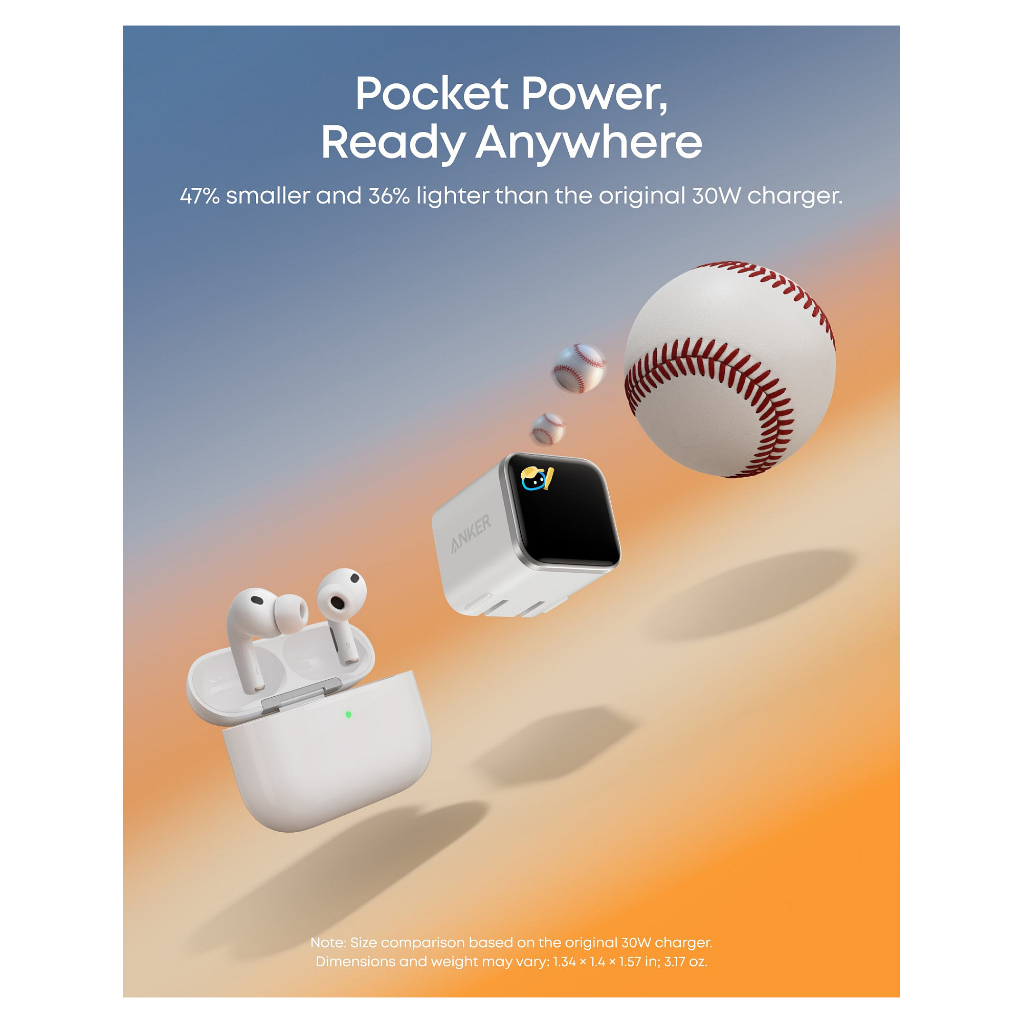 Karikues Anker Nano A121DGO1 / GaN / 45W / USB-C / PD / Fast Charging - Portokalli - 4