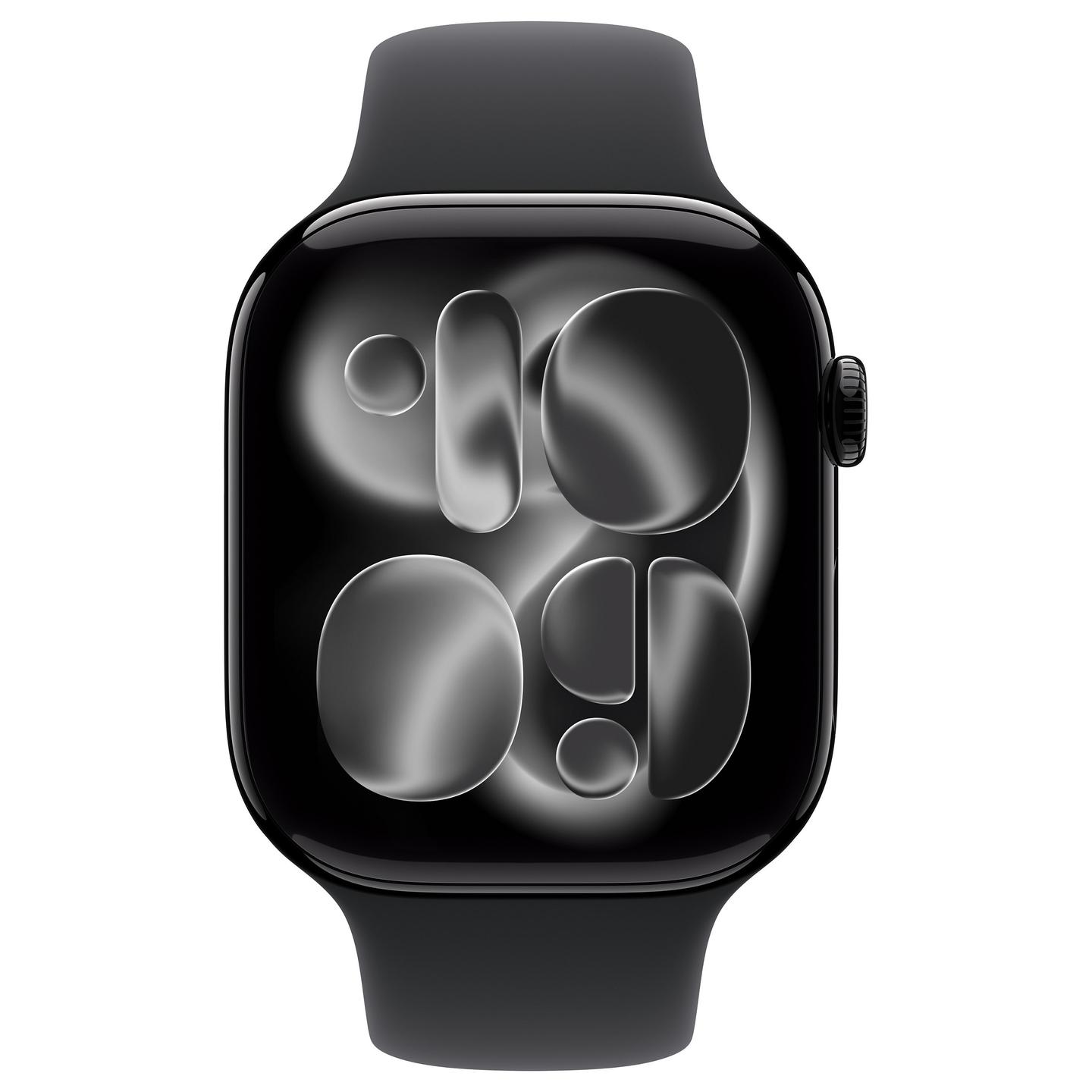 Apple Watch Series 11, 46mm, GPS + Cellular, Jet Black Aluminium, Black Sport Band - M/L - 2
