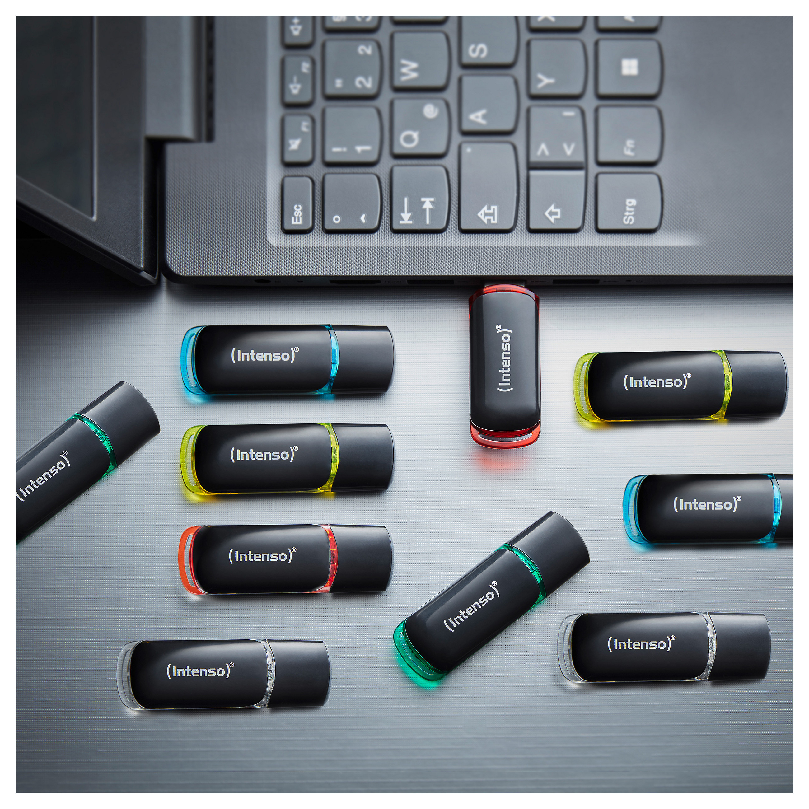 USB Flash Drive Intenso Business Line Multipack / 10 × 4GB / USB Type-A / USB 2.0 - Zezë/Kuqe - 4