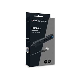 HUB Conceptronic / 4‑Port / USB‑A 2.0 → 4x USB‑A 2.0 / Slim Bus‑Powered – Zezë - 3