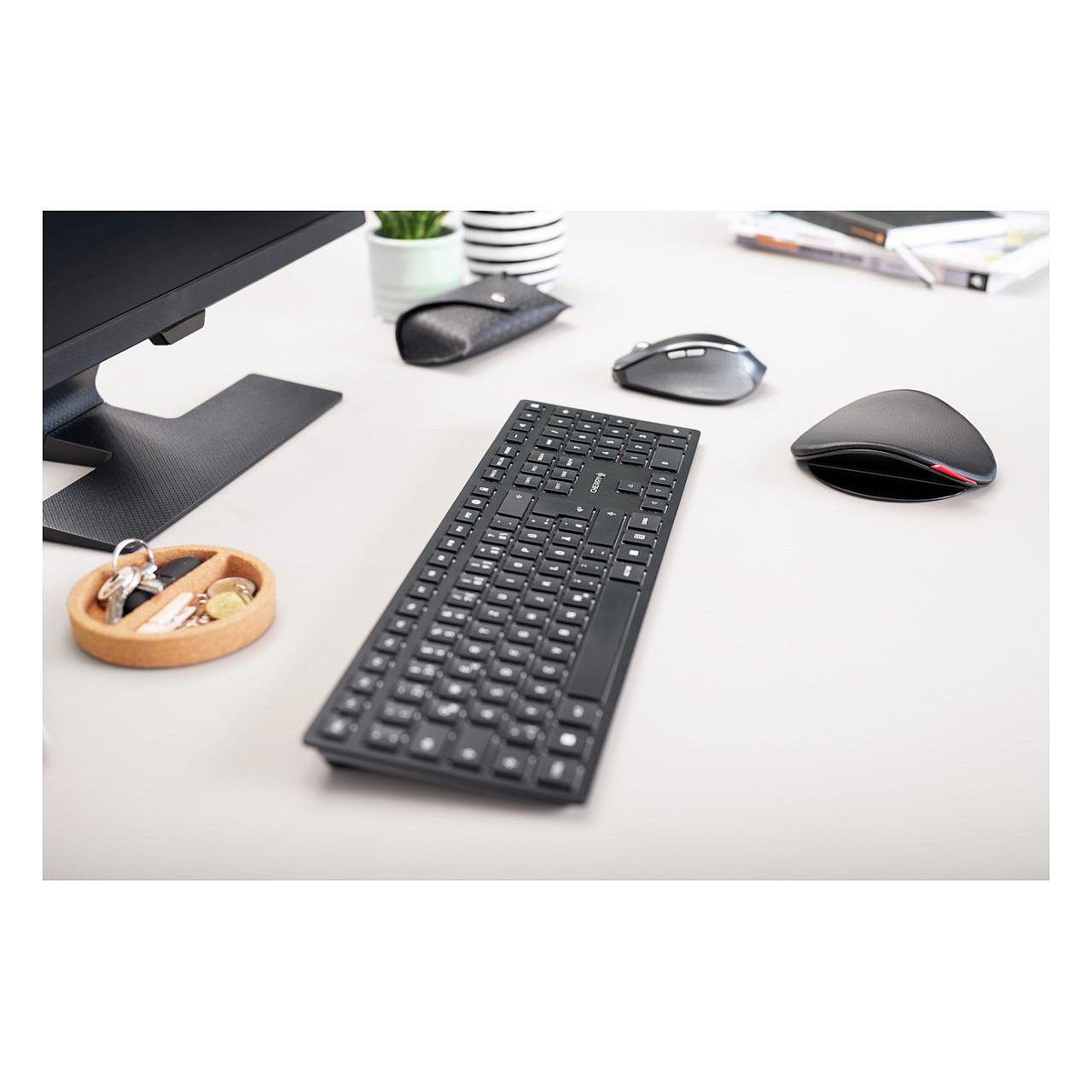 Tastierë pa kabllo CHERRY KW 9100 SLIM / AZERTY / 108 Taste / RF Wireless + Bluetooth - Zezë - 12