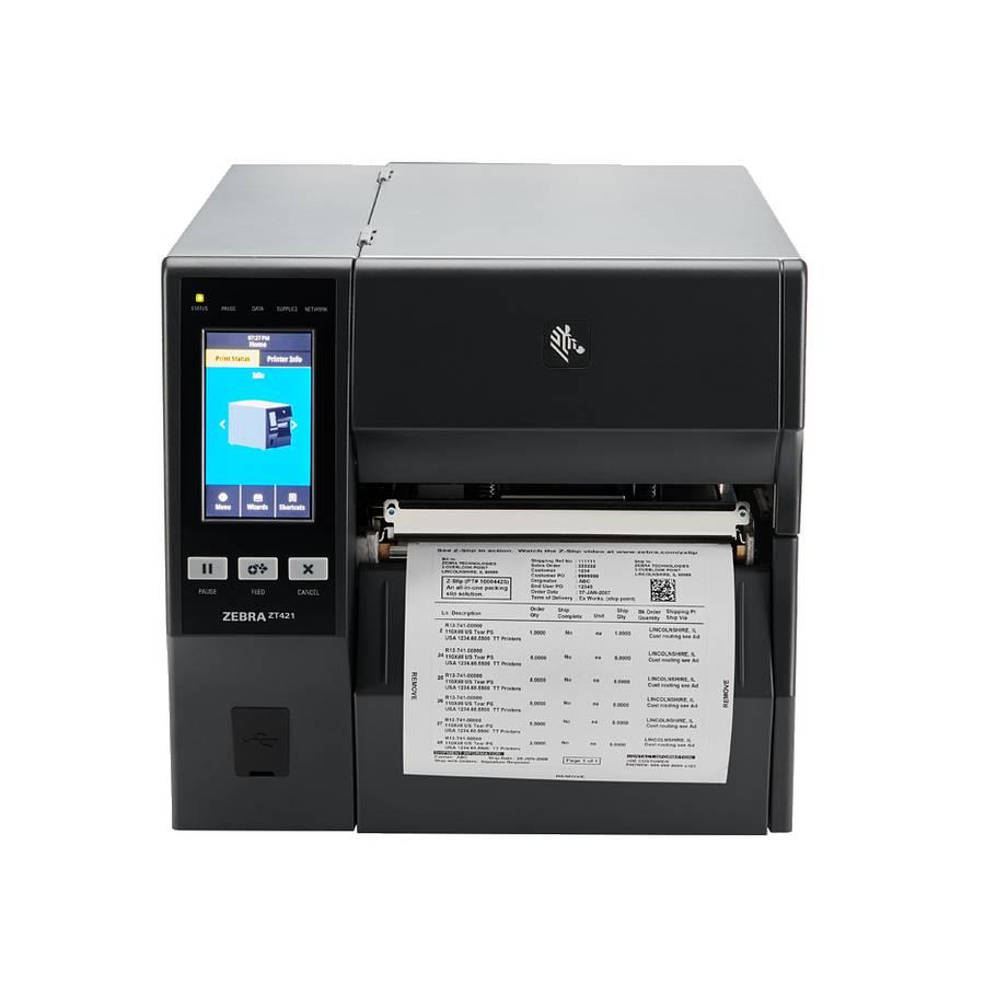 Printer Label Industrial Zebra ZT421 / Për Etiketa / Termal / 203 DPI / 168mm / 305 mm/sec / USB + LAN + Serial + Bluetooth - Zezë/Hiri - 1